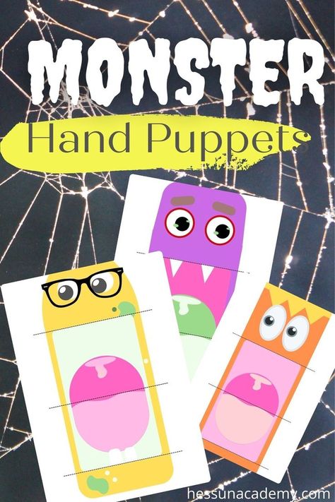 Spooky Craft, Kids Art Space, Monster Puppet, Monster Hands, Free Printable Halloween, Puppets For Kids, Halloween Templates, Halloween Activities For Kids, Kids Imagination