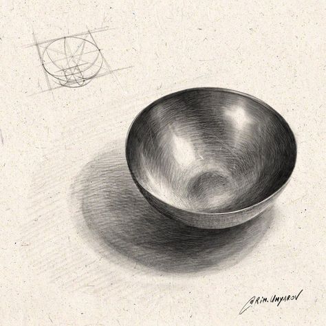 Plate Drawing Sketch, Bowl Sketch, Analytical Drawing, Value Drawing, Still Life Sketch, Metal Drawing, Sketch Practice, Shading Drawing, Abstract Pencil Drawings