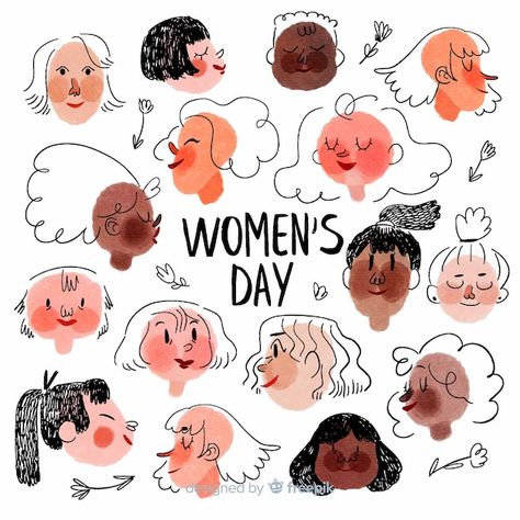 Women's day background Free Vector | Free Vector #Freepik #freevector #background #watercolor #woman #girl Women's Day Video, Women's Day Background, Happy Women's Day Card, Happy Women Day, International Womens Day Poster, Template Box, Red Flower Bouquet, Women's Day Cards, Womens Month