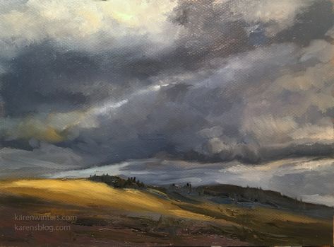 Stormy Oil Painting, Stormy Landscape Painting, Storm Oil Painting, Stormy Painting, Stormy Sky Painting, Riverside Museum, Lamar Valley, Western Landscape, California Landscape