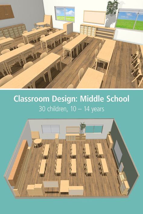 middle school classroom floor plan Classroom Floor Plan, School Floor Plan, School Floor, Classroom Arrangement, Daycare School, Classroom Layout, Standing Table, Middle School Classroom, Tables And Chairs