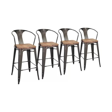 Farmhouse Bar Stools, Metal Bar Stool, Stools For Kitchen Island, 30 Bar Stools, Counter Bar, Black Bar Stools, Wood Counter, Brew Pub, Swivel Stool