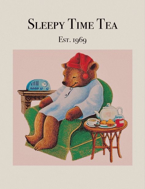 Sleepy Time Tea Bear, Emilee Core, Sleepy Time Bear, Sleepy Time Tea, Childhood Memories 90s, Storybook Art, Sleepy Time, Childhood Books, Costume Themes