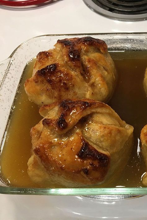 Best Apple Dumplings Ever, Sauce For Apple Dumplings, Golden Syrup Apple Dumplings, Apple Dumplings With Vanilla Sauce, Easy Apple Dumplings With Pie Crust, Apple Dumpling Recipes, Furrs Cafeteria Apple Dumplings, Apple Dumplings Homemade, Apple Dumplings With Puff Pastry