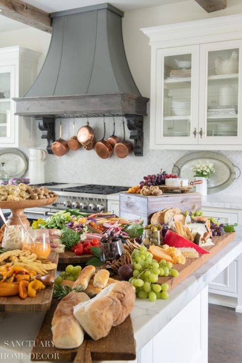 How to Create The Perfect Grazing Table - Sanctuary Home Decor Sanctuary Home Decor, Sanctuary Home, Kitchen Center Island, Holiday Cocktail Party, Grazing Table, Grazing Tables, Shabby Chic Kitchen, Holiday Cocktails, Charcuterie Board