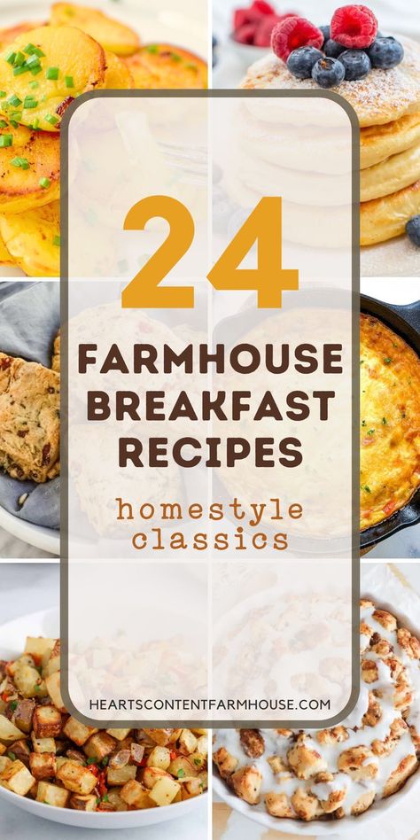 Discover 24 hearty farmhouse breakfast recipes that will make your mornings brighter. Perfect for family gatherings or a comforting start to the day. #HeartyBreakfasts Breakfast Ideas For Gathering, Weeknight Breakfast For Dinner, Homestead Breakfast Ideas, Breakfast Ideas Dinner, Cafeteria Breakfast Ideas, Food Ideas For Cabin Weekend, Big Breakfast Recipes, Southern Brunch Recipes, Breakfast To Feed A Large Group