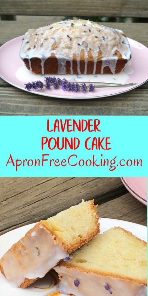 Lavender Pound Cake • Apron Free Cooking Lavender Loaf Cake, Lavender Pound Cake Recipe, Lavender Pound Cake, Sour Cream Potato Salad, Classic Pound Cake Recipe, Classic Pound Cake, Sour Cream Potatoes, Buttermilk Pound Cake, Lavender Cake