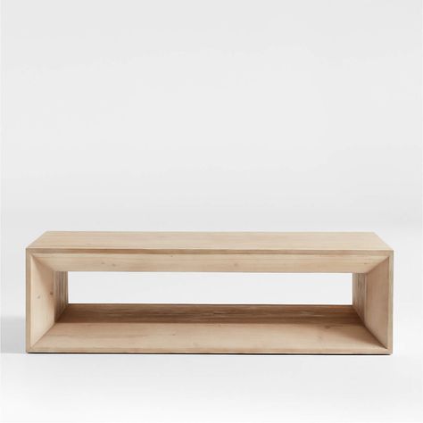 Vernon Rectangular Natural 56" Coffee Table + Reviews | Crate and Barrel Coffee Table Crate And Barrel, Coffee Table With Stools, Natural Coffee Table, Round Coffee Table Modern, Coffee Table With Shelf, Natural Coffee, White Oak Wood, Coffee Table Rectangle, Oval Coffee Tables