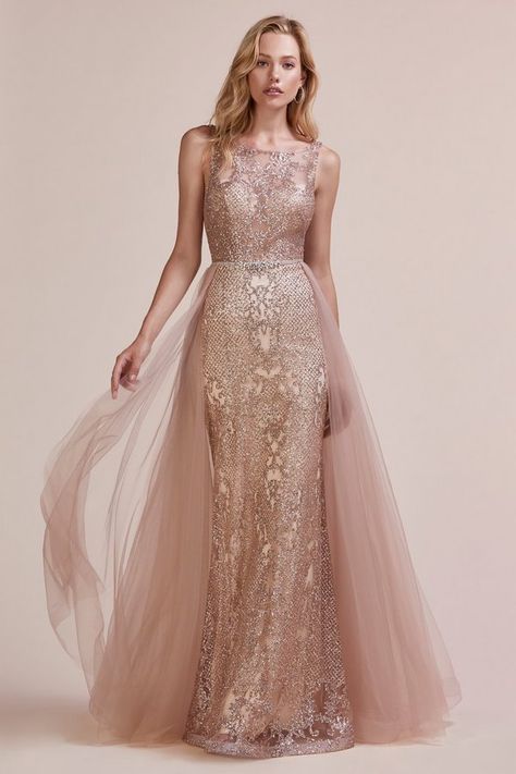 wedding dresses in rose gold  #rose #gold #wedding #ideas #decoration #bridal #dress Rose Gold Evening Gown, Rose Gold Formal Dress, Rose Gold Gown, Wedding Dress Overskirt, Rose Gold Wedding Dress, Andrea And Leo, Gold Wedding Gowns, Gold Formal Dress, Mia Bella