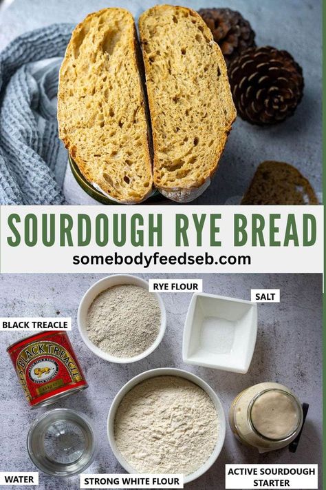 Sourdough Rye Bread Recipe Sourdough Dark Rye Bread Recipe, Sourdough Rye Bread Recipe, Overnight Sourdough Bread Recipe, Overnight Sourdough Bread, Sourdough Artisan Bread, Black Treacle, Rye Bread Recipe, Overnight Sourdough, Sourdough Rye Bread