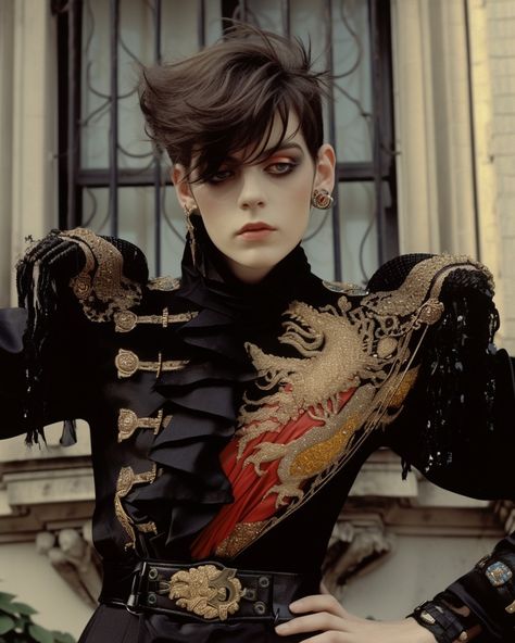 Fantasy Punk Aesthetic, Romantic Punk Fashion, Glam Punk Fashion, Bow Down, Modern Punk Fashion, Masquerade Fashion, Post Punk Fashion, Punk Character Art, Victorian Punk