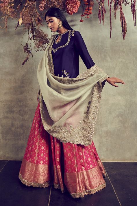 Embroidered Sharara, Combination Dresses, Jayanti Reddy, Kurta Sharara Set, Red Kurta, Kurta Sharara, Lehnga Dress, Salwar Kamiz, Pink Lehenga