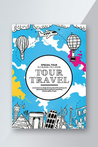 Tour Travel Flyer with Hand-painted Vector and Map Template#pikbest#templates Tourist Guide Design, Tourism Project Ideas, Travel Photos Display, Travel Flyer, Restaurant Business Cards, Map Template, Paper Art Design, Trifold Brochure Design, Paint Vector