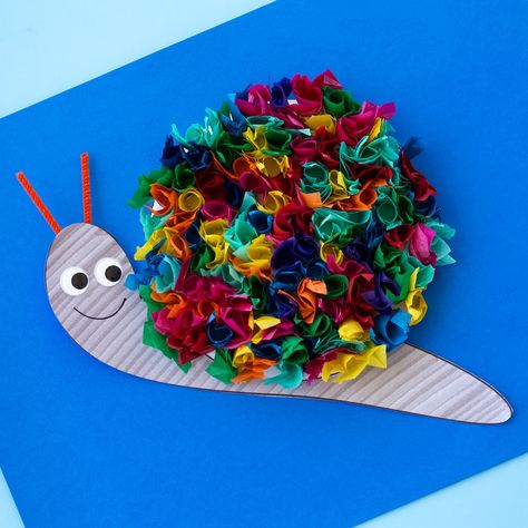 Tissue Paper Snail Craft Paper Snail Craft, Snöflingor I Papper, Snail Craft, Tissue Paper Craft, Tissue Paper Art, Turtle Crafts, Tissue Paper Crafts, Animal Crafts For Kids, Paper Plate Crafts