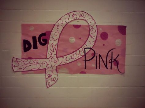 Dig Pink Volleyball Posters, Dig Pink Volleyball Ideas, Stuco Ideas, Gym Signs, Volleyball Gym, Night Volleyball, Spirit Posters, Pink Volleyball, School Spirit Posters