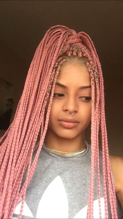 Pink Box Braids, Purple Box Braids, Brown Box Braids, Black Box Braids, Triangle Box Braids, Trendy We Fryzurach, Colored Box Braids, Small Box Braids, Blonde Box Braids