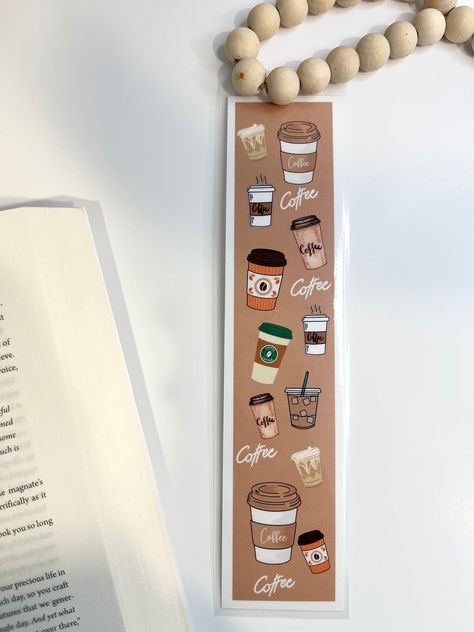 Extra Large Bookmark Cute Coffee Lover and books Handmade Laminated Book Finds One of a Kind Purpose Personal Gift waterproof Accessories by MadeYouSmileBox on Etsy Laminated Book, Bookmarks Diy, Handmade Bookmarks Diy, Bookmark Ideas, Handmade Bookmarks, Artistic Wallpaper, Cute Bookmarks, Book Marks, Book Markers