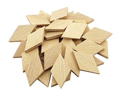 Amazon.com: 2.3"x1.34" Wood Diamond Shape Unfinished Wood Mosaic Tile - 30 pcs Wood Mosaic Tile, Puzzle Making, White Mosaic Tiles, Painted Barn Quilts, Wood Tiles, Wood Wall Art Diy, Bedroom Upgrade, Mosaic Kits, Barn Art