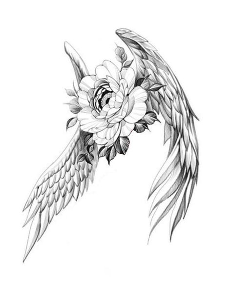 Angel Wings Rose Tattoo, Angel Sleeve Tattoo, Mum Tattoo, Body Tattoo Design, Rose Flower Tattoos, Leopard Tattoos, Armor Tattoo, Remembrance Tattoos, Small Forearm Tattoos