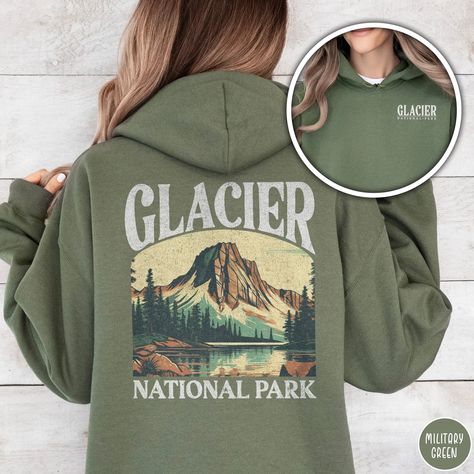 Glacier National Park Hoodie Glacier Sweatshirt Glacier Gift Montana Sweatshirt Rocky Mountains Shirt for National Park Lover Gift for Her - Etsy National Park Shirts, Montana Sweatshirt, Mountains Shirt, Mountain Shirt, The Rockies, The Rocky Mountains, Glacier National, Glacier National Park, Military Green