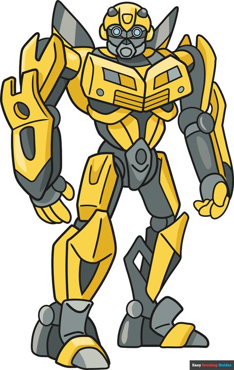 Bumblebee Transformers Drawing, How To Draw A Robot, Transformers Drawing Easy, Transformers Craft, Transformers One Bumblebee, Transformers Rescue Bots Fanart, How To Draw Transformers, Optimus Prime Printable, Transformers Drawings