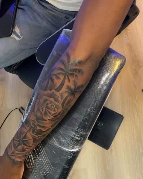 1 Of 1 Tattoo Men Forearm, Last Name Sleeve Tattoo, Feminine Half Sleeve Tattoo Lower Arm, Flower Name Tattoo For Men, Outside Arm Tattoo For Men, Men Aesthetic Tattoo, Full Forearm Tattoo Men, Black Men Tattoos Ideas Forearm, Outer Forearm Tattoo Men Half Sleeves