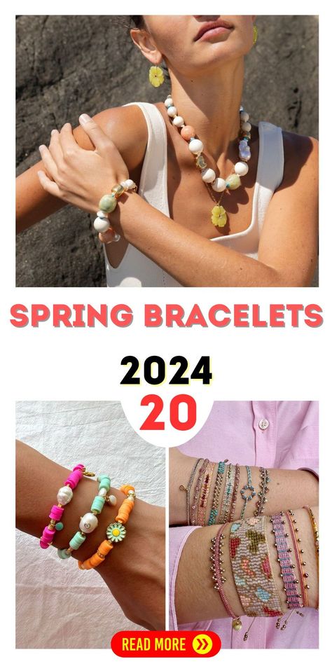 Spring Bracelets 2024 introduces preppy trends into your jewelry collection. With a mix of classic styles and modern flair, these bracelets are ideal for enhancing your springtime preppy looks with a chic touch. Bracelet 2024 Trend, Spring Jewelry Trends 2024, Trending Accessories 2024, Bracelet Trends 2024, 2024 Bracelet Trends, Summer 2024 Jewelry Trends, Accessories Trend 2024, Trendy Accessories 2024, Acssesories Trend 2024