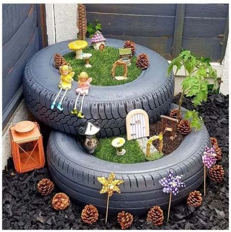 Amazing Sensory Garden Ideas | With Pics from the Web! | Blog | BillyOh Garden Ideas Eyfs, Kids Garden Play Area, Kids Garden Play, Eyfs Outdoor Area, Kids Fairy Garden, Toddler Garden, Tire Garden, Preschool Garden, Tattoo Plant