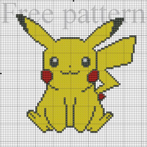 Pokemon free cross stitch – JPCrochet Pikachu Cross Stitch Pattern, Pikachu Cross Stitch, Pokemon Cross Stitch Patterns, Free Cross Stitch Pattern, Pokemon Cross Stitch, Pokemon Pattern, Easy Cross Stitch Patterns, Easy Cross, Simple Cross Stitch