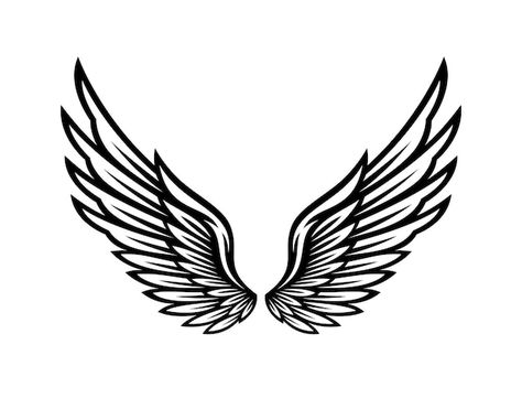 Wings icon vector illustration wings des... | Premium Vector #Freepik #vector #eagle-wings #wings-logo #wings #bird-wings Angel Wings Cartoon, Wings Black And White, Koi Fish Drawing Tattoo, Eagle Wing Tattoos, Alas Tattoo, Memorial Tattoo Designs, Wings Icon, Wings Png, Wings Black