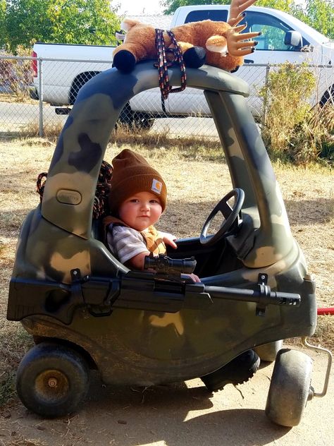 Toddler Deer Hunter Costume, Toddler Hunter Costume Boys, Deer Hunter Costume Kids, Baby Deer Costume Boys, Funny Baby Halloween Costumes For Boys, Deer And Hunter Family Costume, Family Hunting Halloween Costumes, Toddler And Baby Costume Ideas, Toddler Hunting Photo Shoot