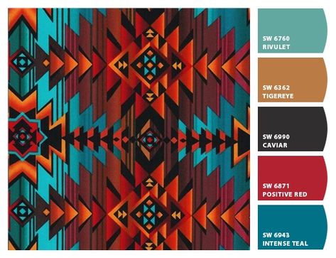 Native American Colors Scheme, Southwest Blue Paint Colors, Rv Color Palette, Western Color Palette Southwestern Style, Navajo Color Palette, Western Home Color Scheme, Western Colour Palette, Cowboy Color Palette, Native American Color Palette