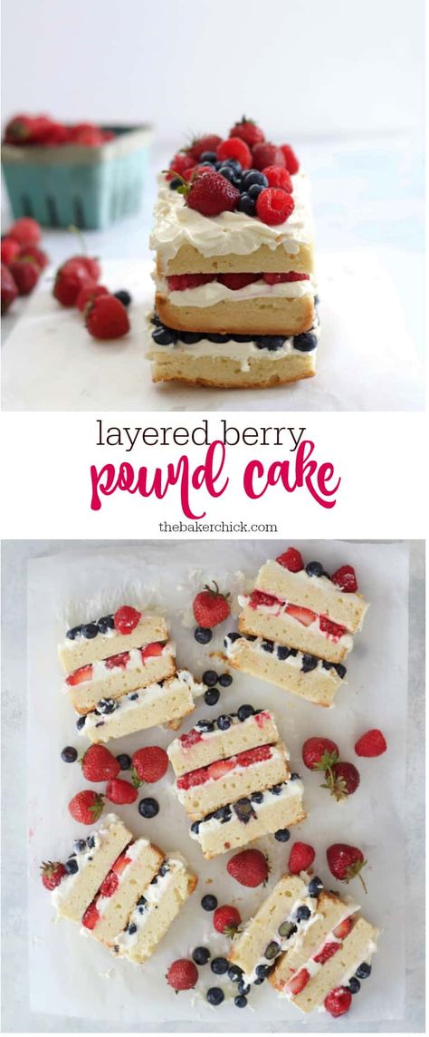 Berry Pound Cake, Basic Chocolate Cake, Cookout Desserts, Chimney Cakes, Special Occasion Food, Cream Cheese Pound Cake, 4th Of July Desserts, Berry Cake, Berries Recipes