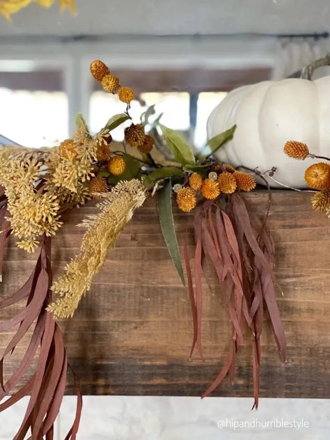 Simple fall mantel ideas, pumpkin decor, fireplace mantel decor, how to decorate a mantel for fall, fall decor, hip and humble style, best home decor ideas, fall decor inspiration, home decor, decor tips, decor inspo, decor ideas, farmhouse style, farmhouse decor, neutral decor, better homes and gardens, southern living magazine, organized homes, ways to decorate, home ideas, white homes, white home decor, pretty homes, best homes on Pinterest, home decor blogger Narrow Fireplace Mantle Decor, Fall Decor Without Pumpkins, Boho Fall Mantle Decor, Simple Fall Mantle Decor, Fall Mantle Decor With Tv, Simple Fall Mantle, Fall Fireplace Decor Mantles, Fall Ideas Decorating, White Homes