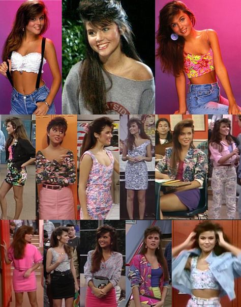 Kelly Kapowski-Saved By The Bell Kelly Kapowski Style, Saved By The Bell Outfits, Kelly Kapowski Outfit, 90s Party Outfit, 1980s Fashion Trends, Look 80s, Kelly Kapowski, 80s Fashion Trends, 90s Inspired Outfits