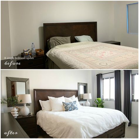 Bedroom Decor Before And After, Small Bedroom Staging, Small Bedroom Staging Ideas, Master Bedrooms Before And After, Bedroom Layouts For Small Rooms Master, Quick Bedroom Makeover, Small Bedroom Before And After, Bedroom Before And After, Simple Master Room Design