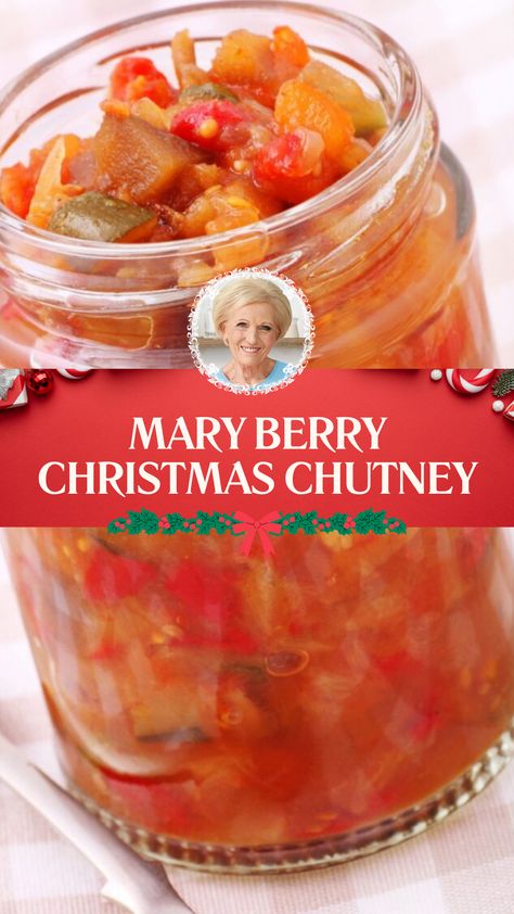 Mary Berry Christmas Chutney Christmas Chutney Recipes Gift, Red And Green Peppers Recipes, Canned Tomatoes With Onions And Peppers, Christmas Jams And Chutneys, Orange Chutney Recipes, Christmas Food Gift Ideas To Make, Mary Berry Recipes Christmas, Christmas Pickles Recipe, Christmas Chutney Recipes