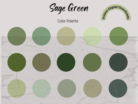 Sage Green Palette, Sage Green Color Palette, Color Palette For Procreate, Autumn Sage, Deep Autumn Color Palette, Green Color Palette, Sage Green Color, Green Palette, Green Colour Palette