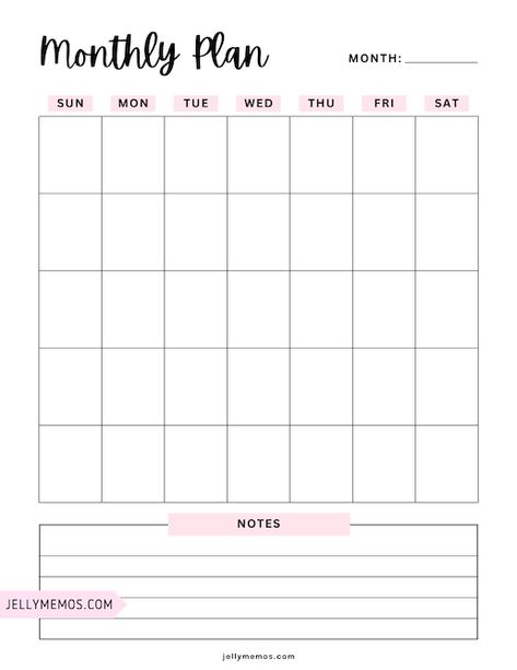 Free printable monthly planner, undated calendar & note taking template! +More cute calendar designs plannerprintable #blackoutplanner #hourlydailyplanner #monthly. Free Yearly Planner Printable, Monthly Calendar Design, A5 Planner Printables Free, Cute Monthly Planner, Bujo 2025, Binder School, Aesthetic Printables, Note Taking Template, Free Printable Monthly Planner