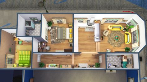 Jasmine Suites Sims 4, Sims City Living, City Living Apartment, Lotes The Sims 4, Casas The Sims 4, Sims Building, Sims House, City Living, The Sims