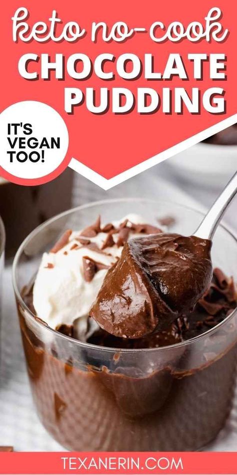 Keto Chocolate Pudding - Texanerin Baking Eggless Pudding, Keto Chocolate Pudding, Soy Free Desserts, Paleo Easy, Chia Puddings, Easy Indian Dessert Recipes, Dairy Free Keto Recipes, Keto Pudding, Keto Chocolate Mousse