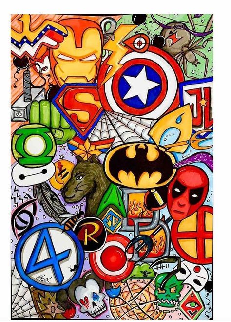 Marvel Graffiti, Comics Background, Hiphop Graffiti, Marvel Paintings, Marvel Comics Vintage, Doodle Characters, Marvel Tattoos, Joker Wallpapers, Doodle Cartoon