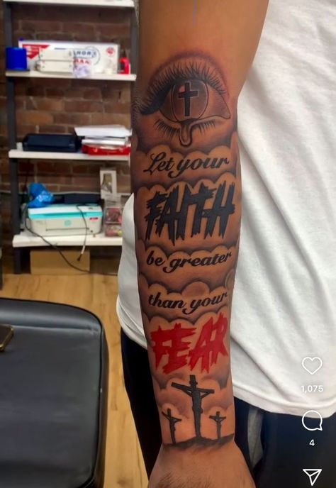 Let Your Faith Be Greater Than Your Fear, Let Your Faith Be Bigger Than Your Fear Tattoo Men, Let Your Faith Be Bigger Tattoo, Let Your Faith Be Bigger Than Your Fear Tattoo, Let Your Faith Be Bigger Than Your Fear, Fear No One Tattoo, Fear No Evil Tattoo Men, Fear God Tattoo Men, Trust God Tattoo