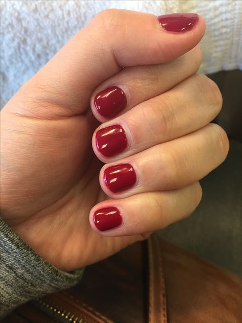 Red nails #redpolish #gelManicure #classicrednails Red Nails Painted, Short Red Manicure, Really Short Gel Nails Natural, Very Short Red Nails, Short Gel Nails Red, Red Dipped Nails, Dip Nails Red, Short Red Gel Nails, Red Gel Nails Short