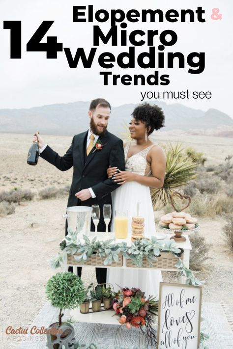 Looking for the best micro wedding or elopement ideas this year? Cactus Collective has your full wedding planning ideas with this awesome trends list! Check out these unique ideas that will help you to plan the wedding of your dreams and then follow Cactus Collective Weddings for everything you need to make your day magical! Small Unconventional Wedding, Cactus Collective Wedding, Small 2nd Wedding Ideas Simple, Micro Wedding Elopement, Best Small Wedding Ideas, Cool Elopement Ideas, Wedding Ideas Small Intimate, Summer Micro Wedding, Unique Micro Wedding Ideas