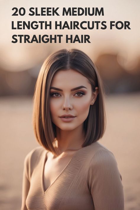 Need a fresh look? These 20 medium-length haircuts for straight hair are perfect for sleek and polished vibes. #HaircutInspo #StraightHair2024 Sleek Haircut Medium, Mid Shoulder Length Hair Straight, Trendy Straight Hairstyles, Simple Straight Haircut, Shoulder Length Haircut For Straight Hair, Hair Styles For Short Straight Hair Easy, Womens Medium Length Haircut Straight, Haircuts For Girls With Straight Hair, Shoulder Length Straight Hair With Layers