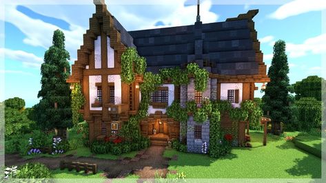 Fairy Cottage Minecraft, Cottage Minecraft House, Minecraft Medieval House, Cottage Minecraft, Cottage Core Minecraft House, Minecraft Mansion, Minecraft House Plans, Bangunan Minecraft, Minecraft Pictures