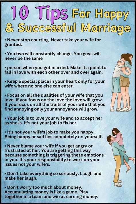 10 tips for happy and successful marriage Marriage Tips Funny, Healthy Marriage Tips, The Good Wife's Guide, Successful Marriage Tips, Slang English, Get Over A Breakup, Over A Breakup, Marriage Restoration, Happy Marriage Tips