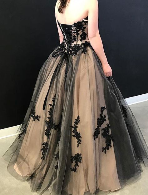 Mascarade Prom Dress, Alternative Prom Outfit, Dark Academia Prom Dress, Garden Prom Dresses, Beige Prom Dress, Yule Ball Dresses, Black Long Sleeve Prom Dress, School Formal, Matric Dance