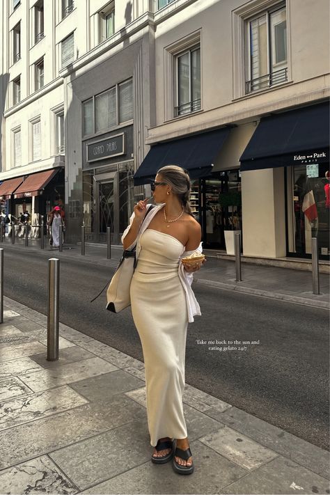 Reese Bandeau Knit Top - Cream curated on LTK White Tube Dress Outfit, Tube Dress Outfit Ideas, Bandeau Dress Outfit, White Bandeau Dress, Tube Dress Outfit, Hongkong Outfit, White Tube Dress, Tube Top And Skirt, Bandeau Maxi Dress